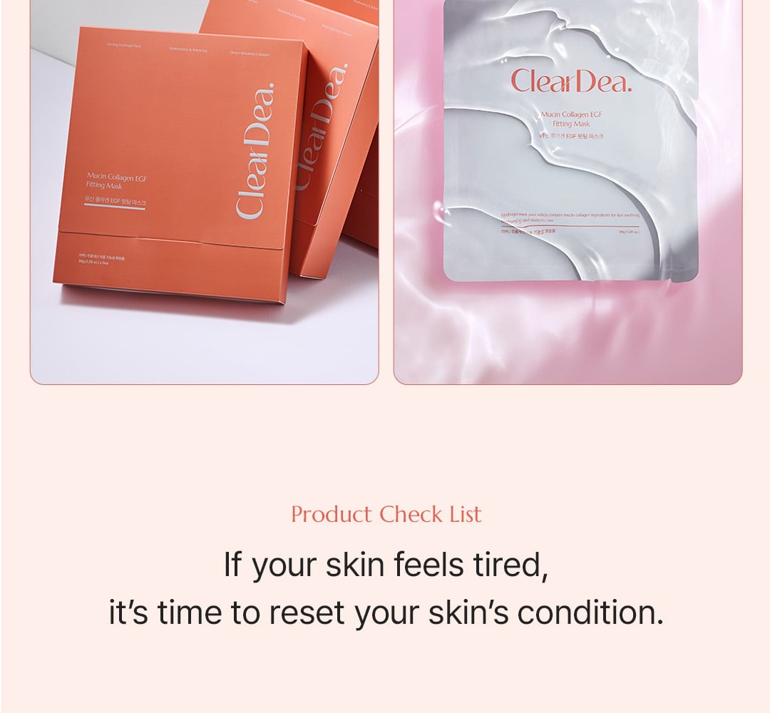 clear dea glutathione CLEARDEA Mucin Collagen EGF Fitting Mask 5ea Provides skin firming and
