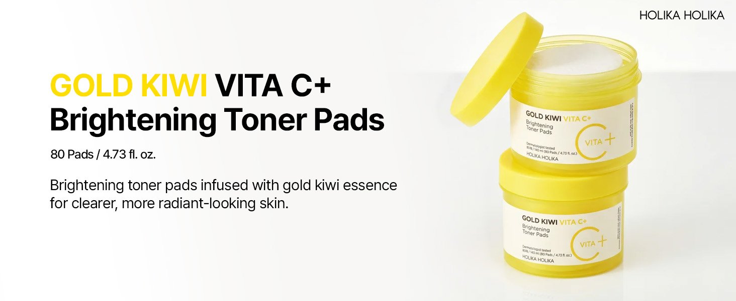 Holika Holika Gold Kiwi Vita C+ Brightening Toner Pad 80 Pads 4.73 fl. oz.(140ml) detail 1