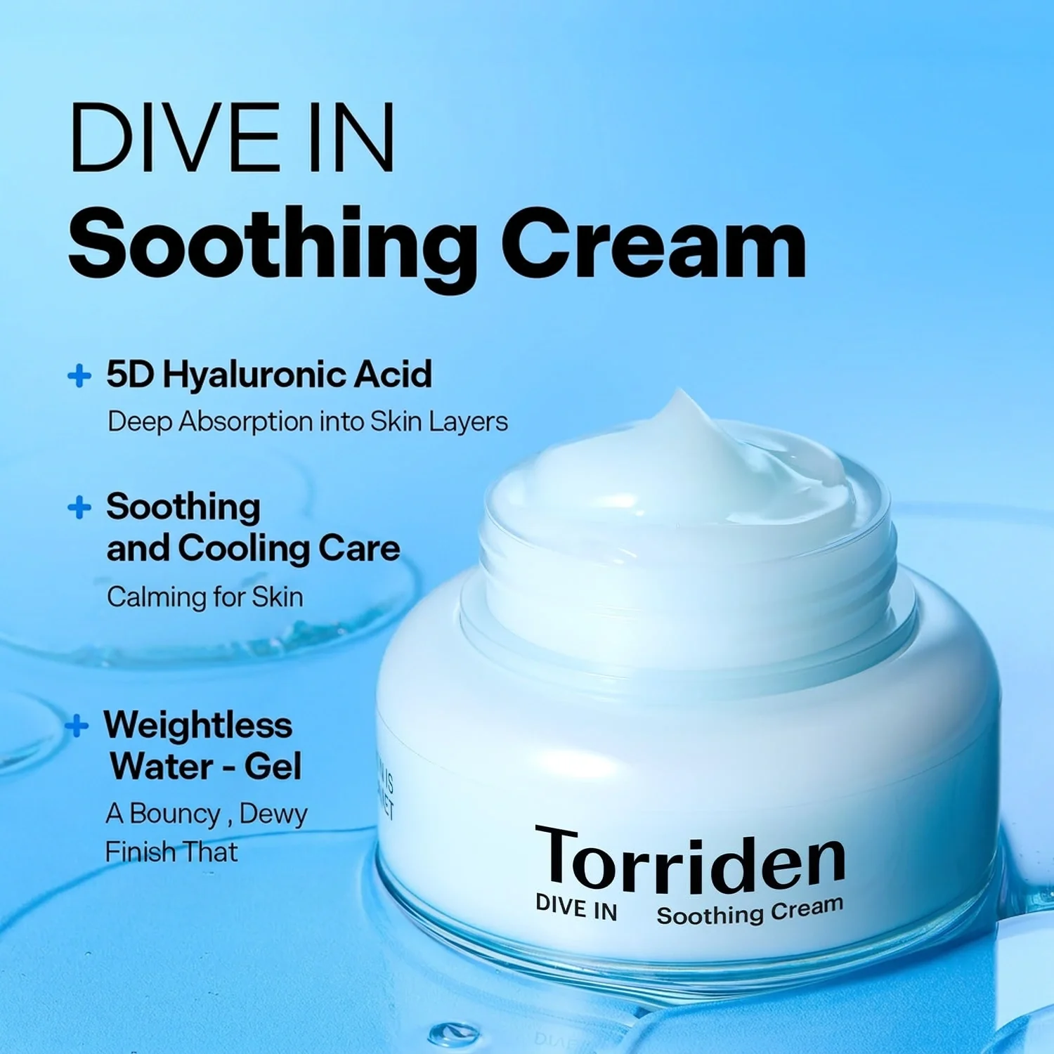 Torriden Dive-in Hyaluronic Acid Soothing Cream 3.38 fl. oz.(100ml) detail 1