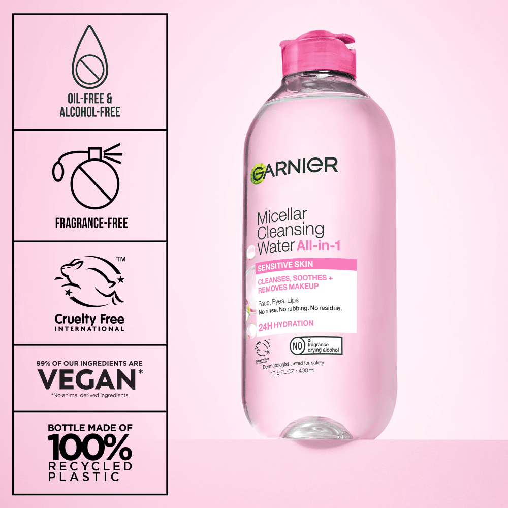 Garnier Skinactive Micellar Makeup Remover For Sensitive Skin, 13.5 fl. oz.(400ml) detail 4