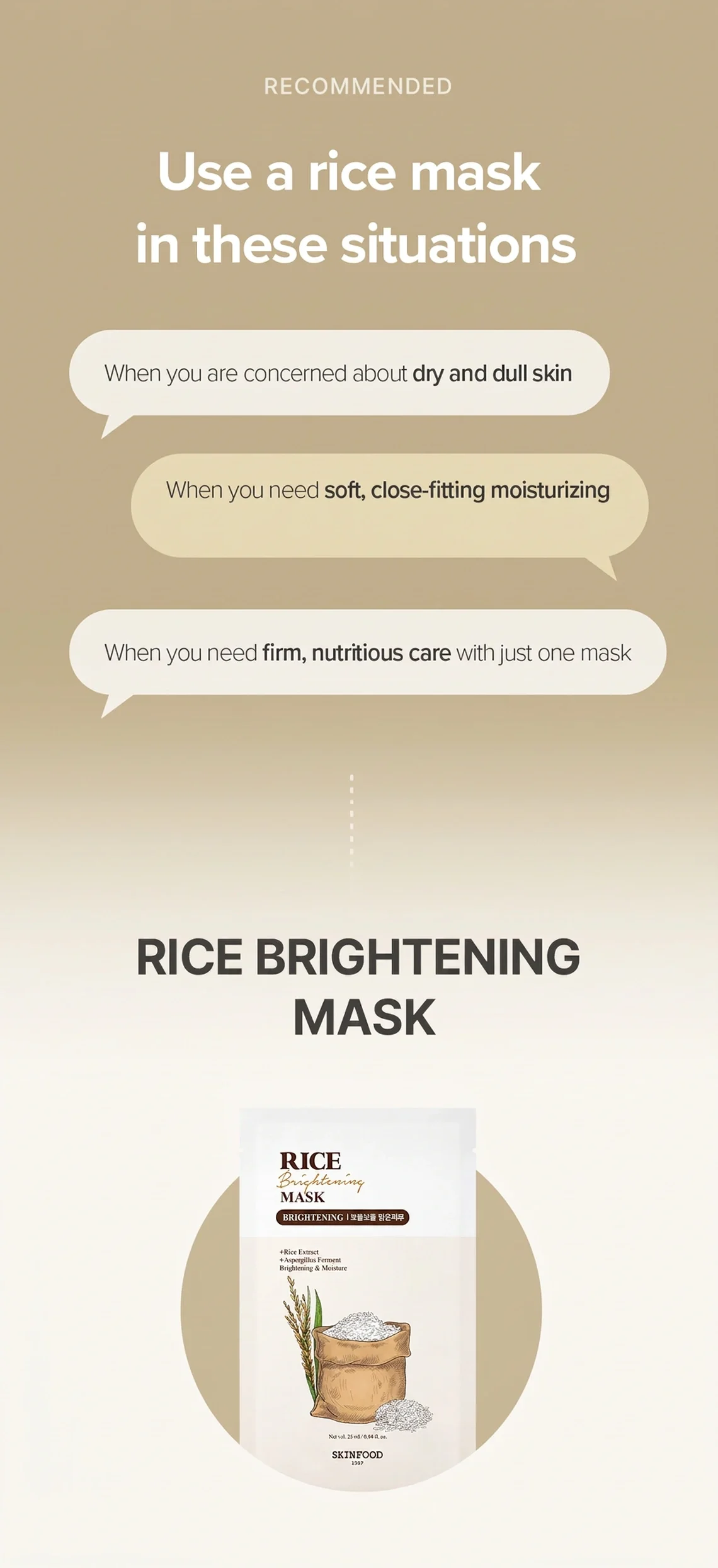 SKINFOOD Rice Brightening Mask 0.84 oz.(25ml) detail 3