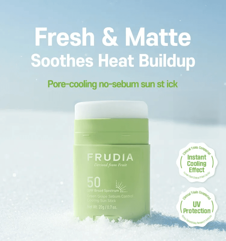 FRUDIA Green Grape Sebum Control Cooling Sun Stick 0.7 oz.(20g) detail 1