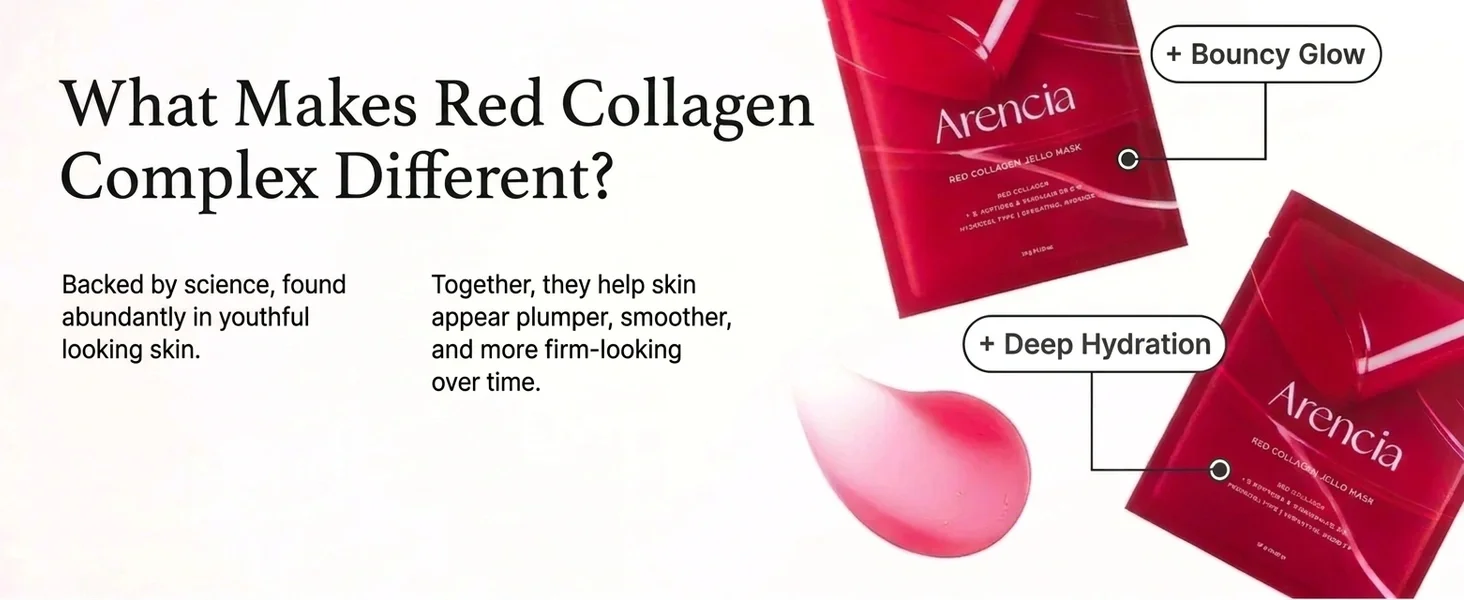 Arencia Red Collagen Jello Mask 4 Sheets 0.88 fl. oz.(25g) detail 3