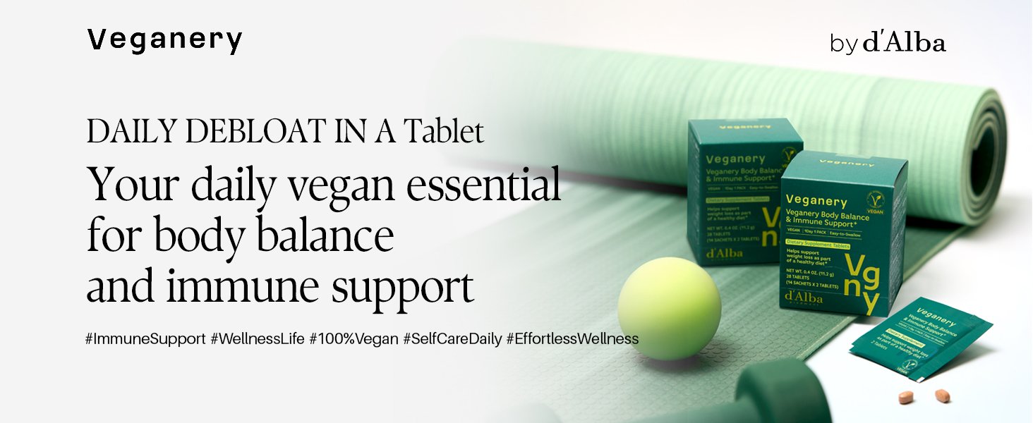 Veganery by d'Alba Body Balance & Immune Dietary Supplement Tablets 0.4 oz.(11.2g) detail 1