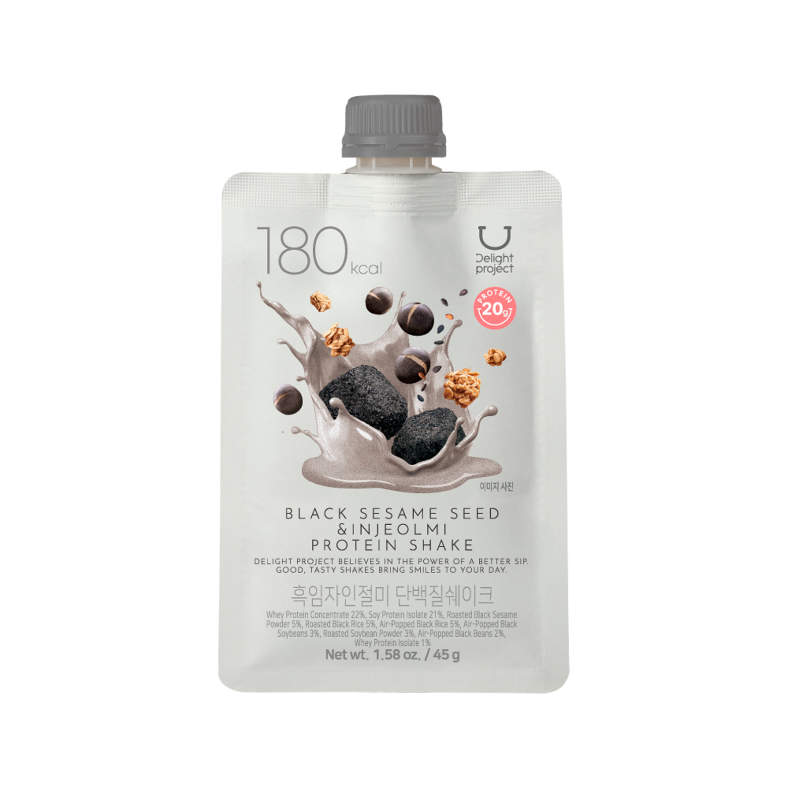 DELIGHT PROJECT Black Sesame Seed & Injeolmi Protein Shake 1.58 oz