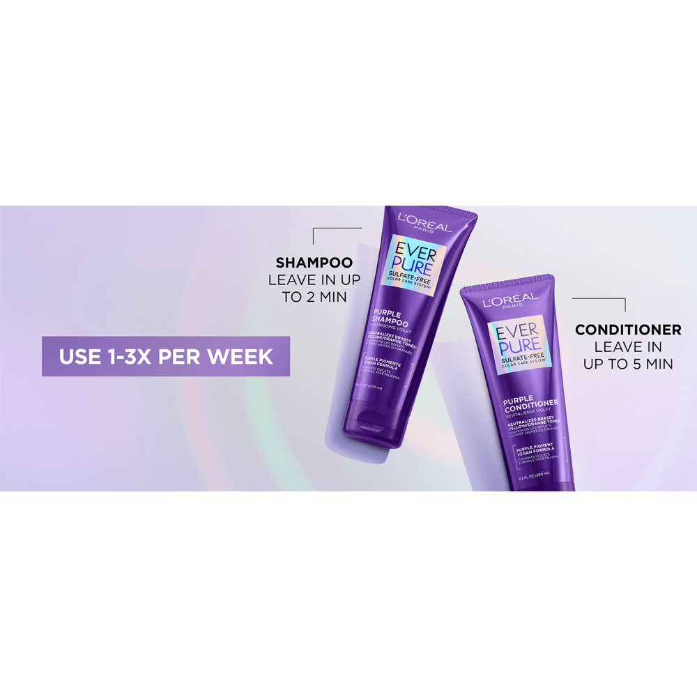 LOREAL PARIS EverPure Sulfate Free Purple Conditioner for Toning Blonde Hair 6.8 fl. oz.(200ml) detail 4