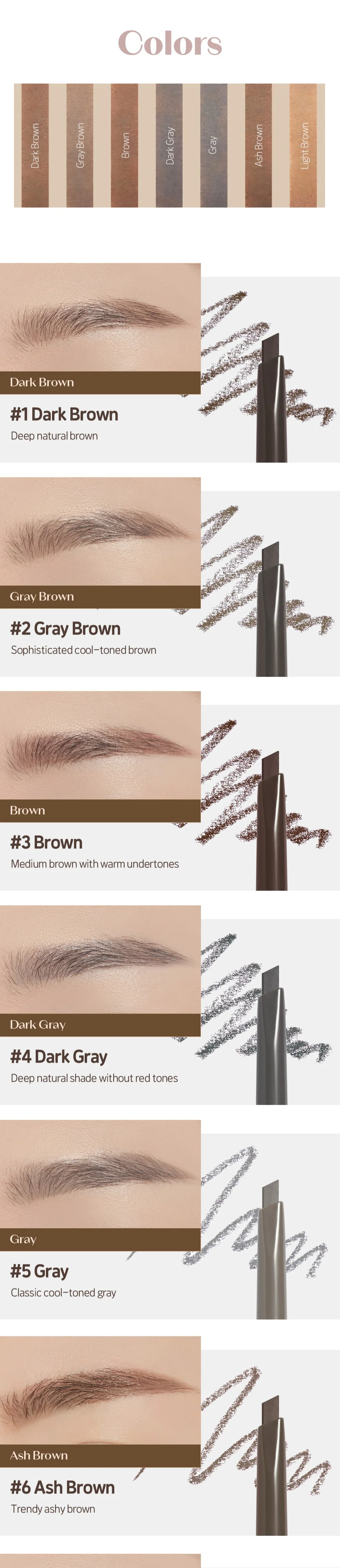 [7colors] ETUDE Drawing Eye Brow Pro 0.008 oz.(0.25g) detail 4