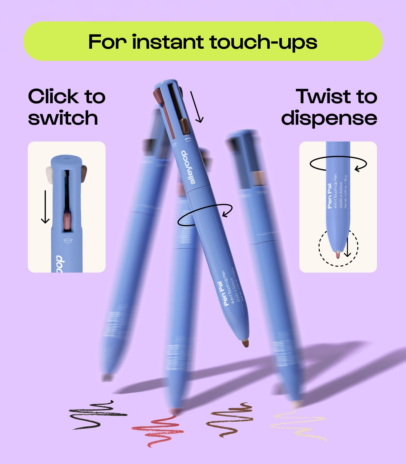 [3colors] Alleyoop Penpal 4-in-1 Pen 0.011 oz.(0.32g) detail 2