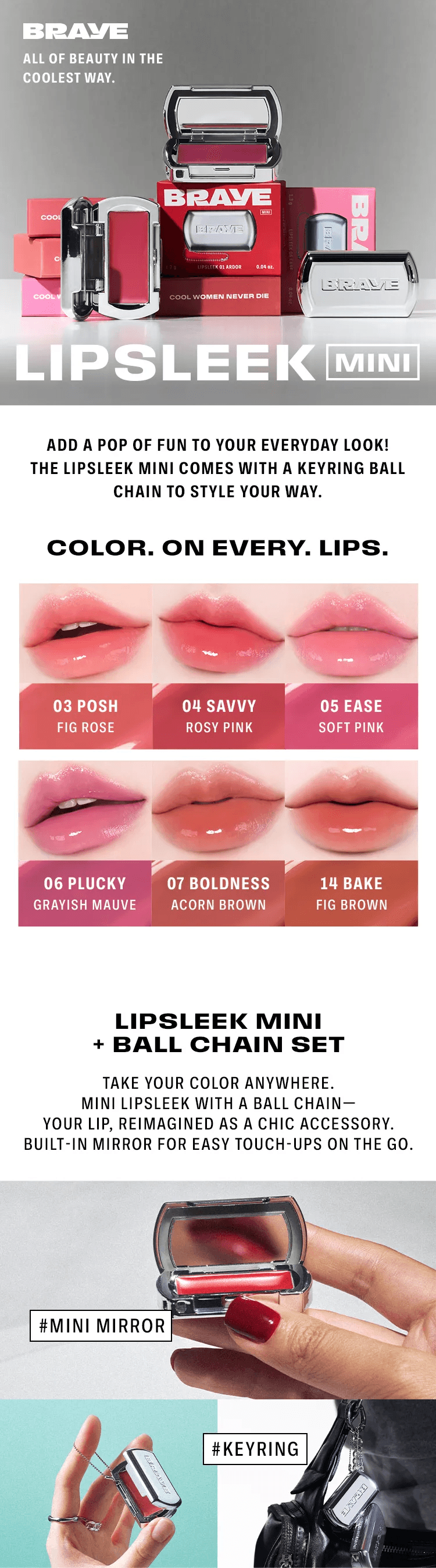 [6colors] BRAYE Lipsleek Mini 0.04 oz.(1.3g) detail 1