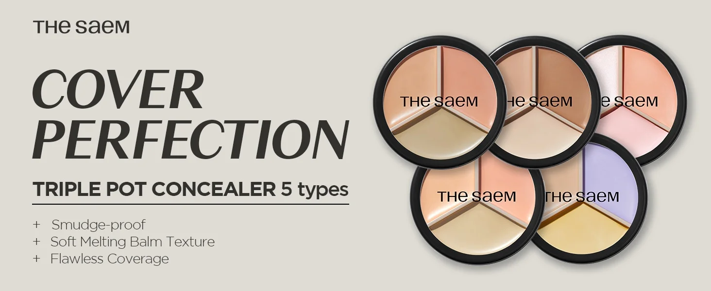[5colors] THE SAEM Cover Perfection Triple Pot Concealer detail 2