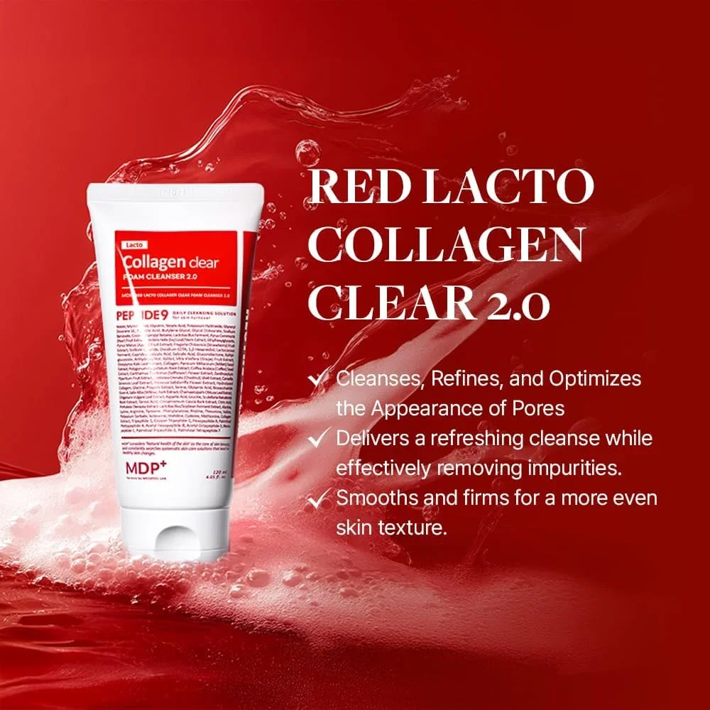 MDP Red Lacto Collagen Clear Foam Cleanser 2.0 4.05 fl. oz.(120ml) detail 1