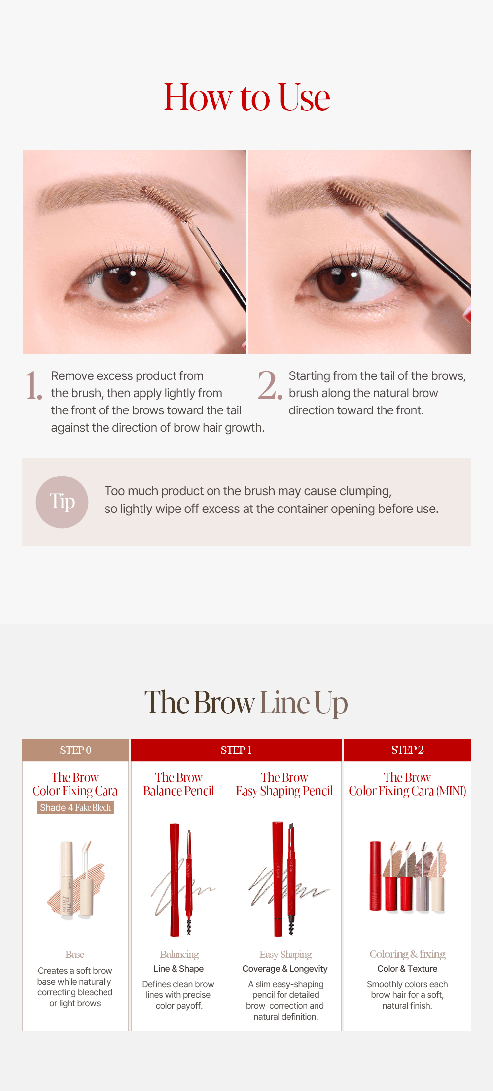 [3colors] espoir The Brow Color Fixing Cara Mini 0.07 oz.(2g) detail 6