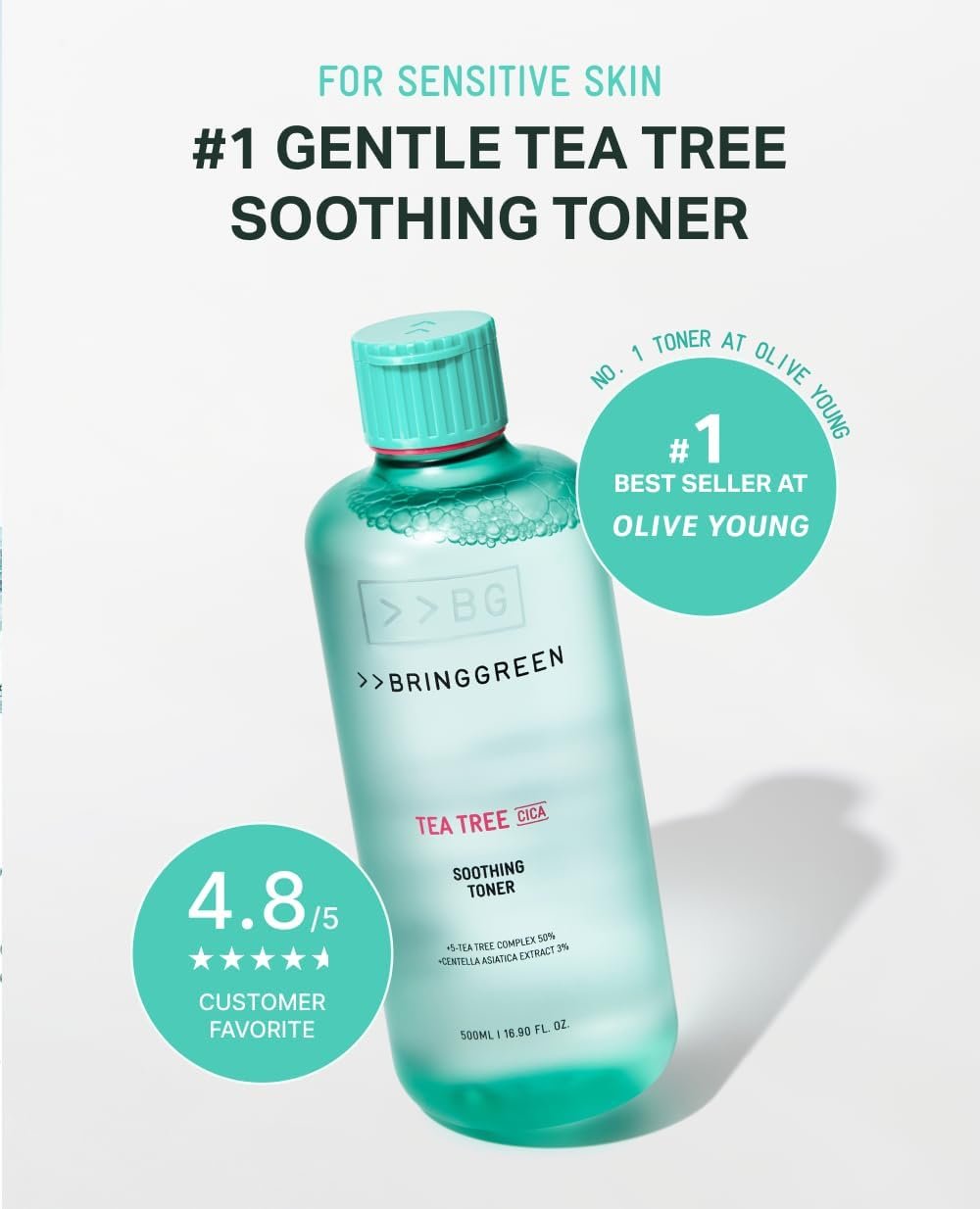 BRING GREEN Tea Tree Cica Soothing Toner 8.45 fl. oz.(250ml) detail 2