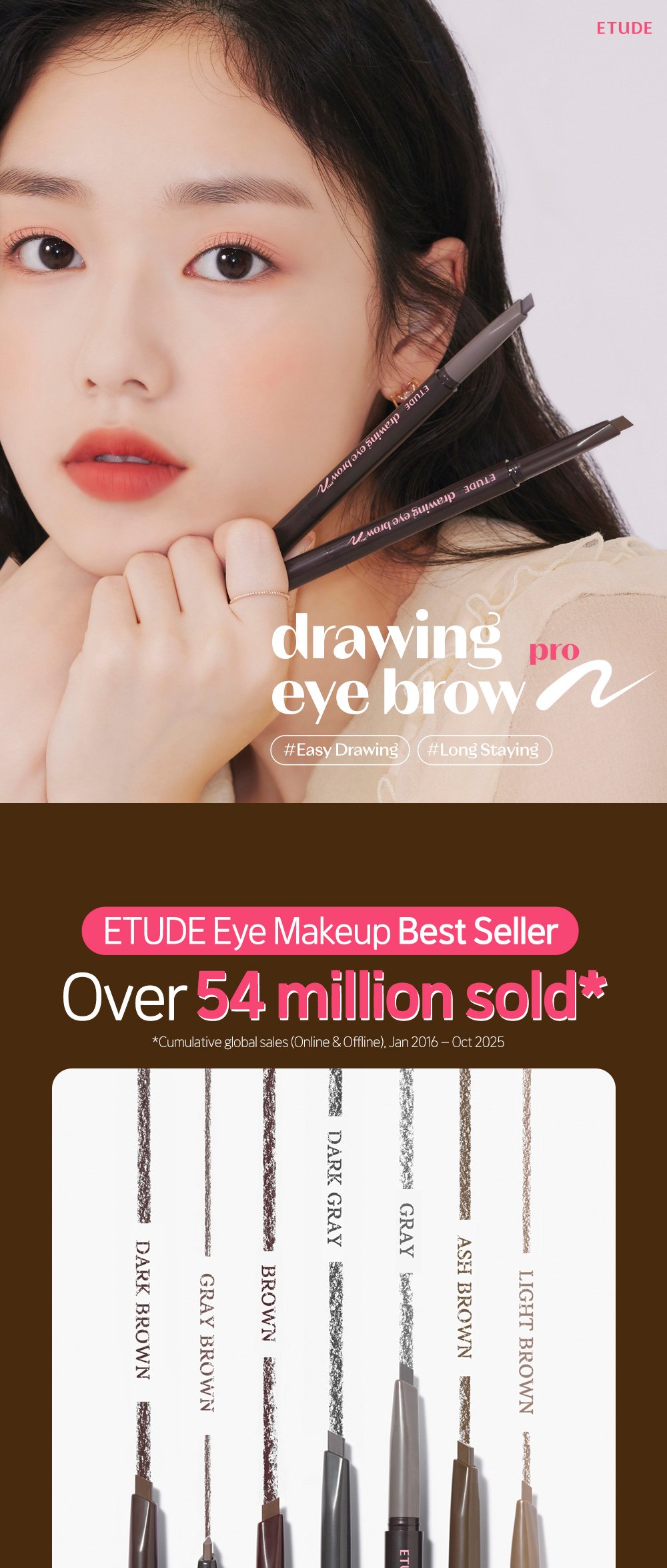 [7colors] ETUDE Drawing Eye Brow Pro 0.008 oz.(0.25g) detail 1