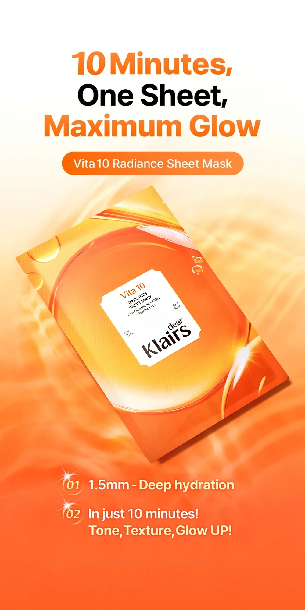 Dear Klairs Vita 10 Radiance Sheet Mask 0.84 fl. oz.(25ml) detail 1
