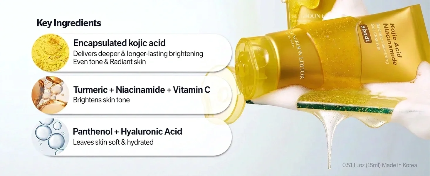 SUNGBOON EDITOR Kojic Acid Niacinamide Radiance Soothing Gel Cleanser 4.23 oz.(120g) detail 2