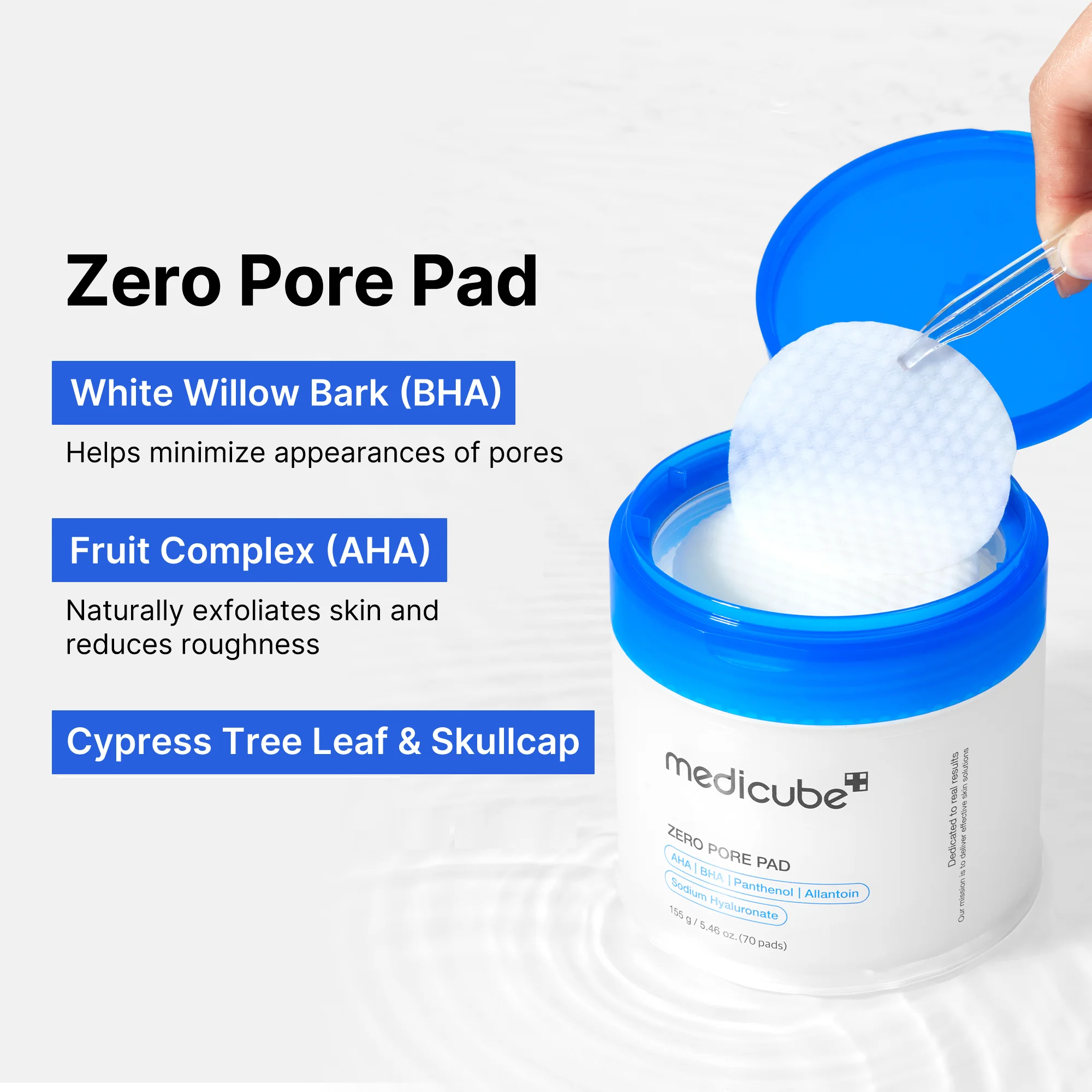 medicube Zero Pore Pad 70ea 5.46 oz.(155g) detail 2
