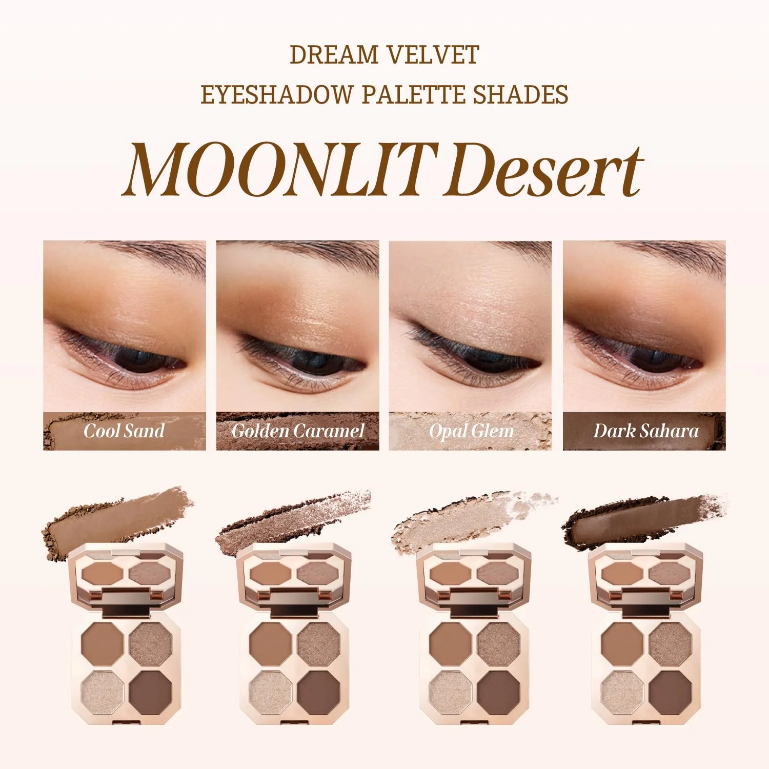 [4colors] DEAR DAHLIA Dream Velvet Eyeshadow Palette 0.17 oz.(5.1g) detail 3