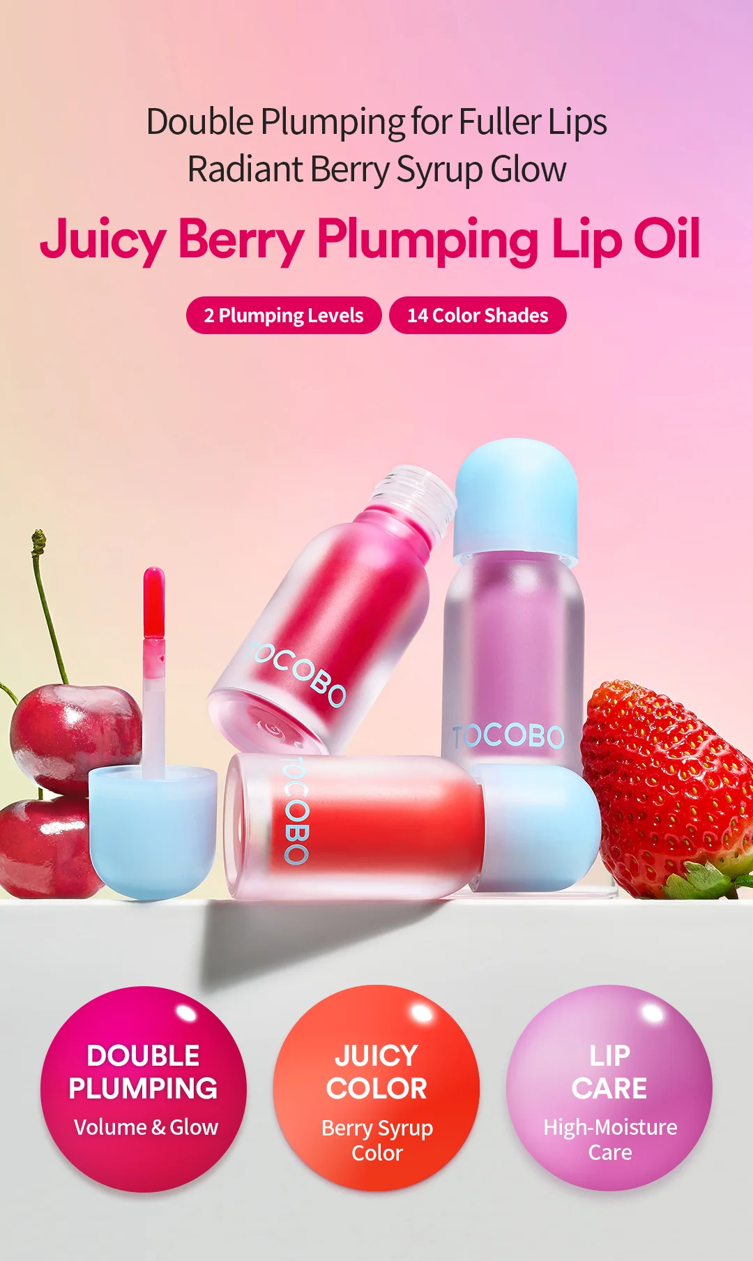 [14colors] TOCOBO Juicy Berry Plumping Lip Oil 0.14 oz.(4g) detail 2