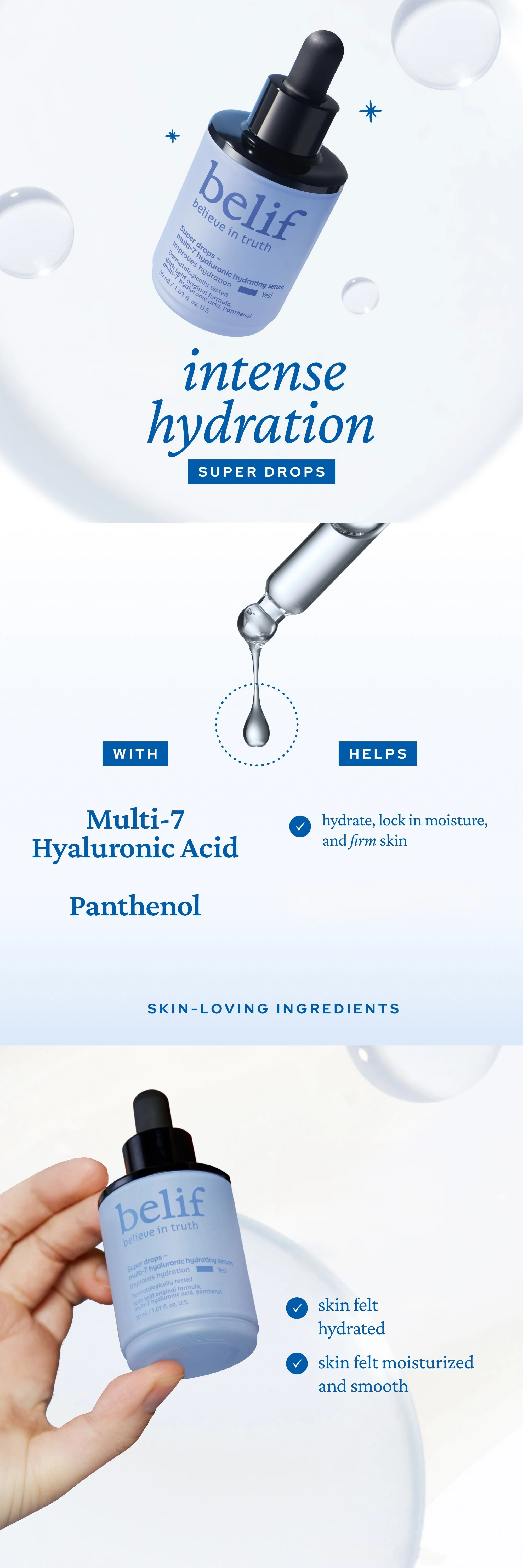 BELIF Super Drops Multi-7 Hyaluronic Hydrating Serum 1.01 fl. oz.(30ml) detail 1