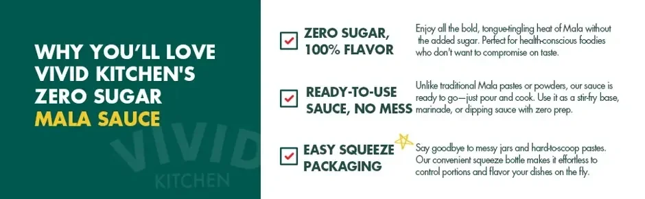 VIVID KITCHEN Zero Sugar Mala Suace 11.3 oz.(320g) detail 6