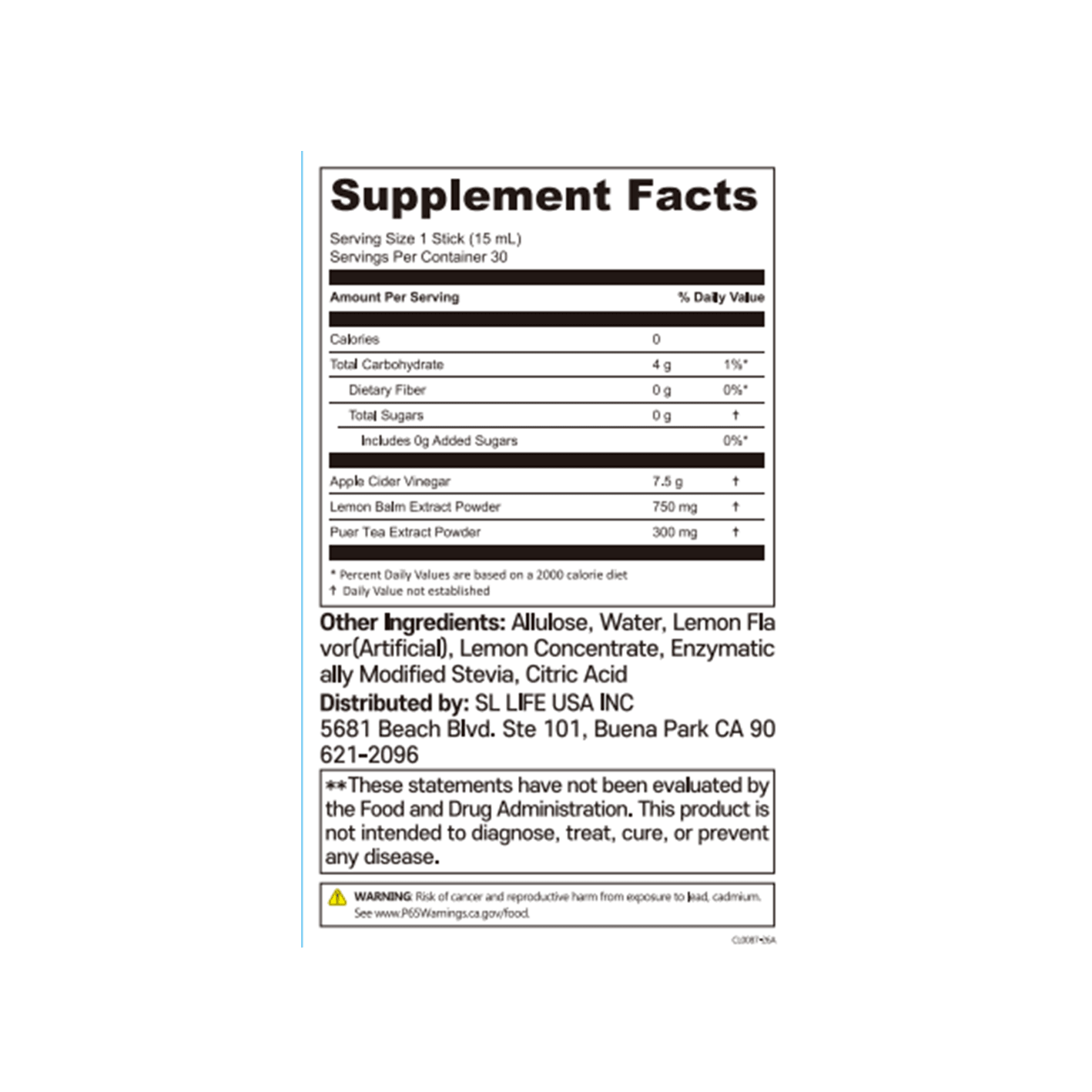 LIVELING Apple Cider Vinegar Cleanses Lemon Flavor 0.51 oz.(15ml) x 30ea detail 2