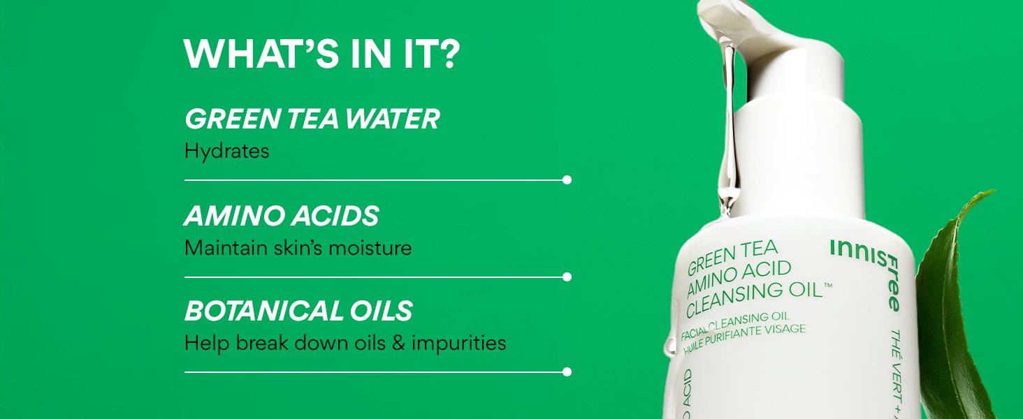 innisfree Green Tea Amino Acid Cleansing Oil 5.07 oz.(150ml) detail 3