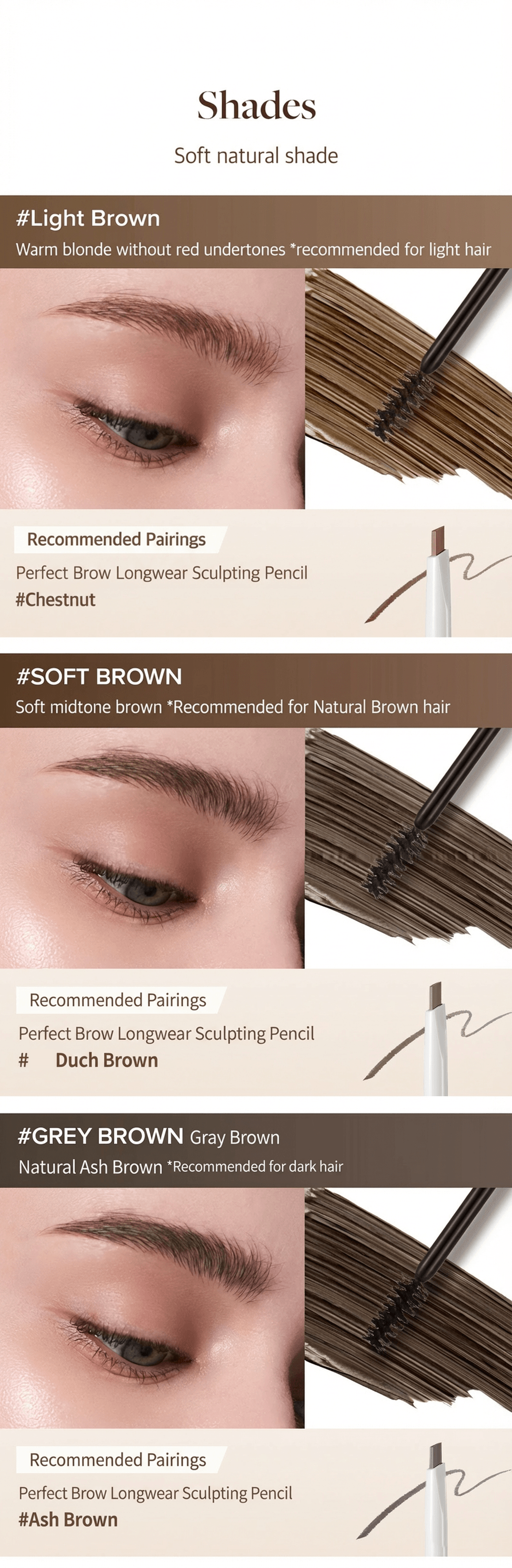 [3colors] DEAR DAHLIA Perfect Brow Volumizing Tinted Gel 0.12 oz.(3.5g) detail 2