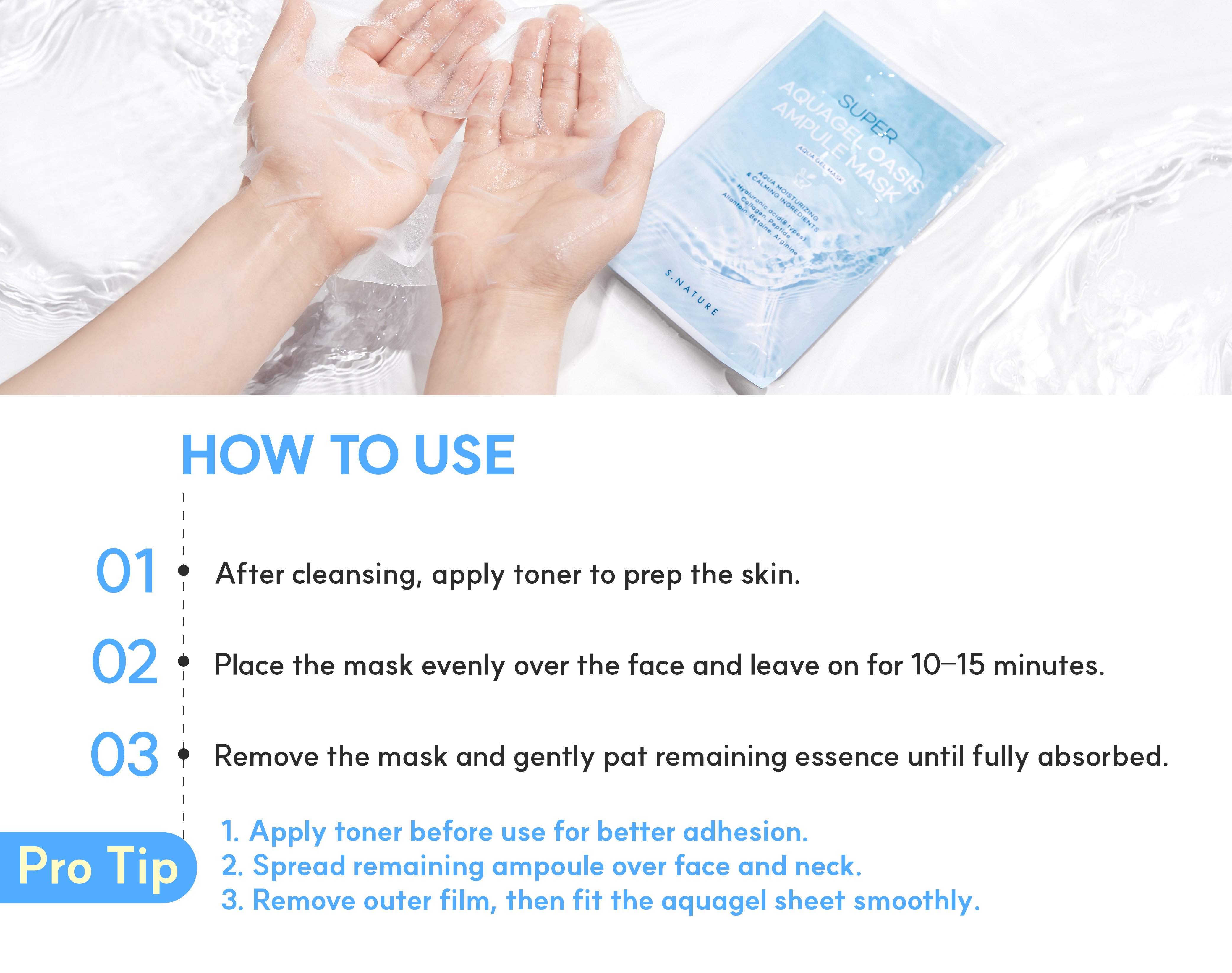 S.NATURE Super Aquagel Oasis Ampule Mask 5 sheets 5.07 fl. oz.(150ml) detail 4