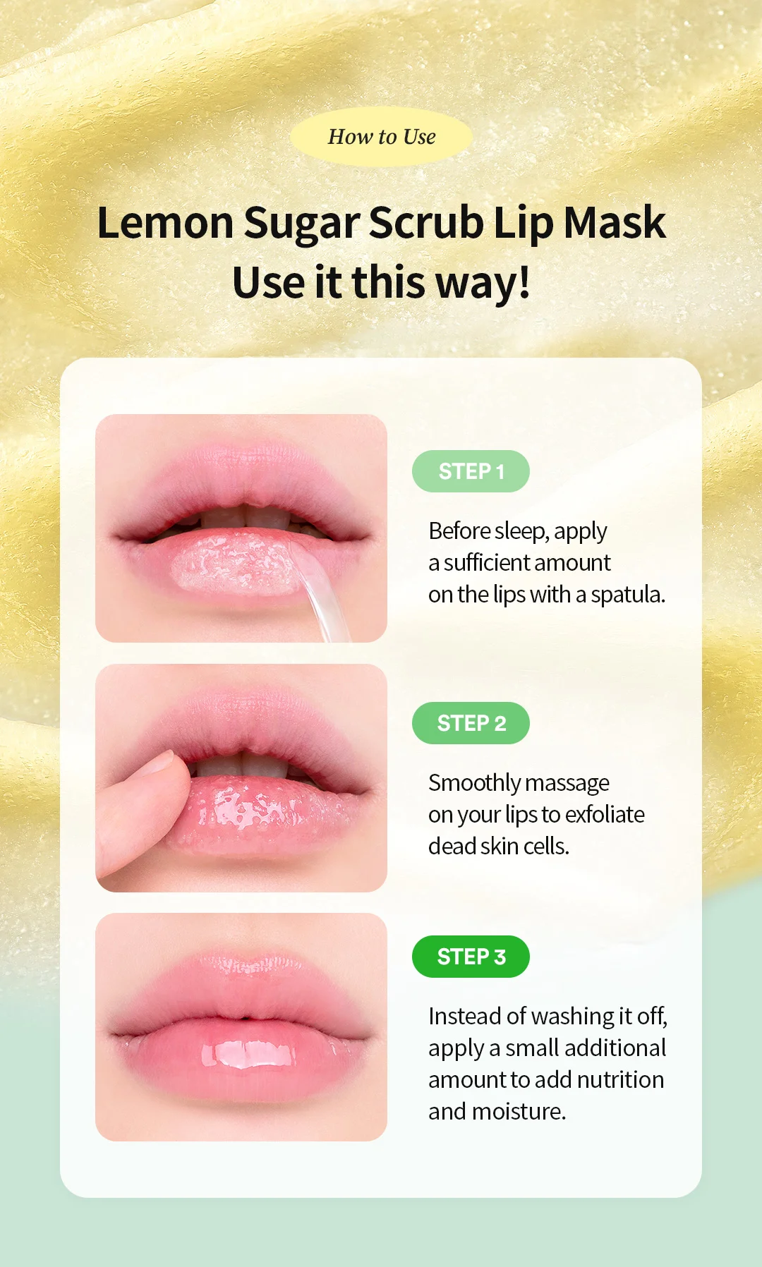 TOCOBO Lemon Sugar Scrub Lip Mask 0.67 oz.(20ml) detail 4