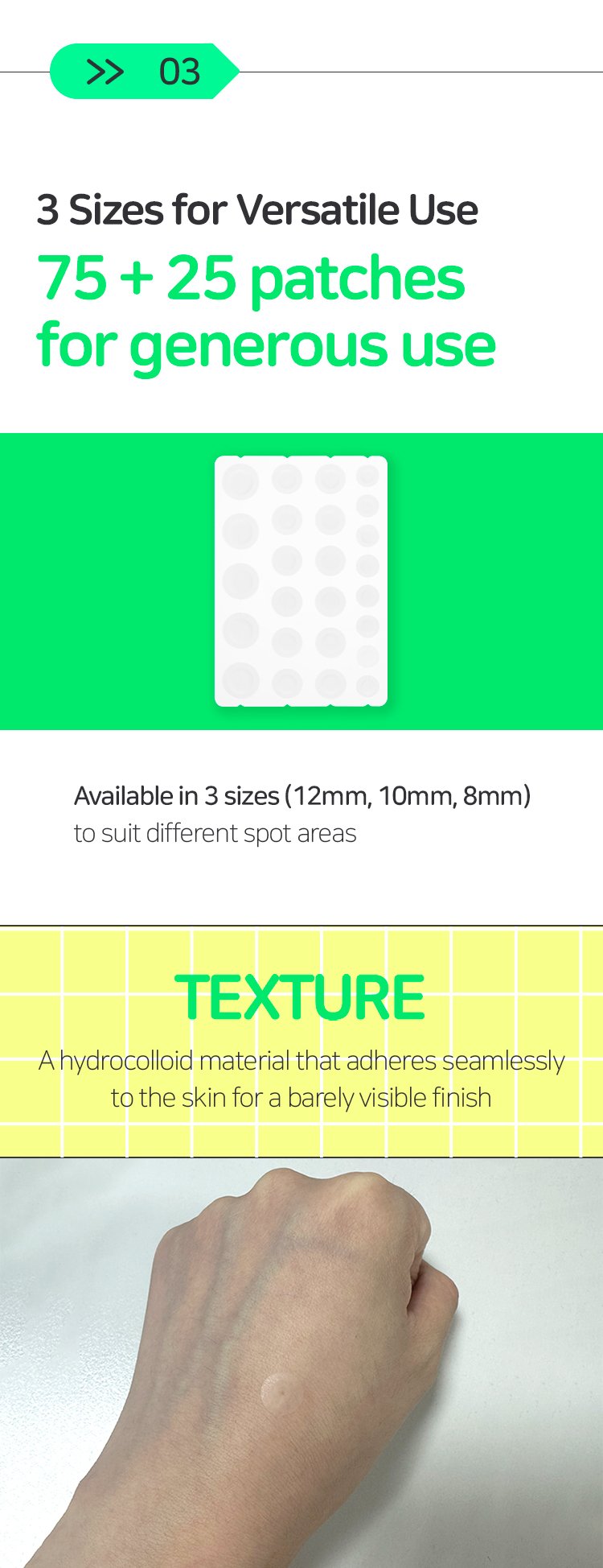 BRING GREEN Tea Tree Cica S.O.S Spot Patch (100ea) detail 3