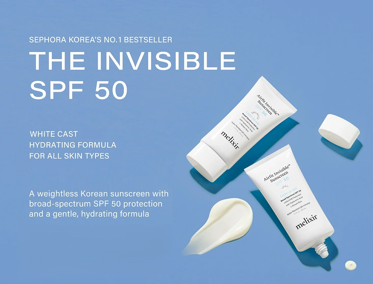 melixir Airfit Invisible Sunscreen SPF 50 1.7 fl. oz.(50ml) detail 1
