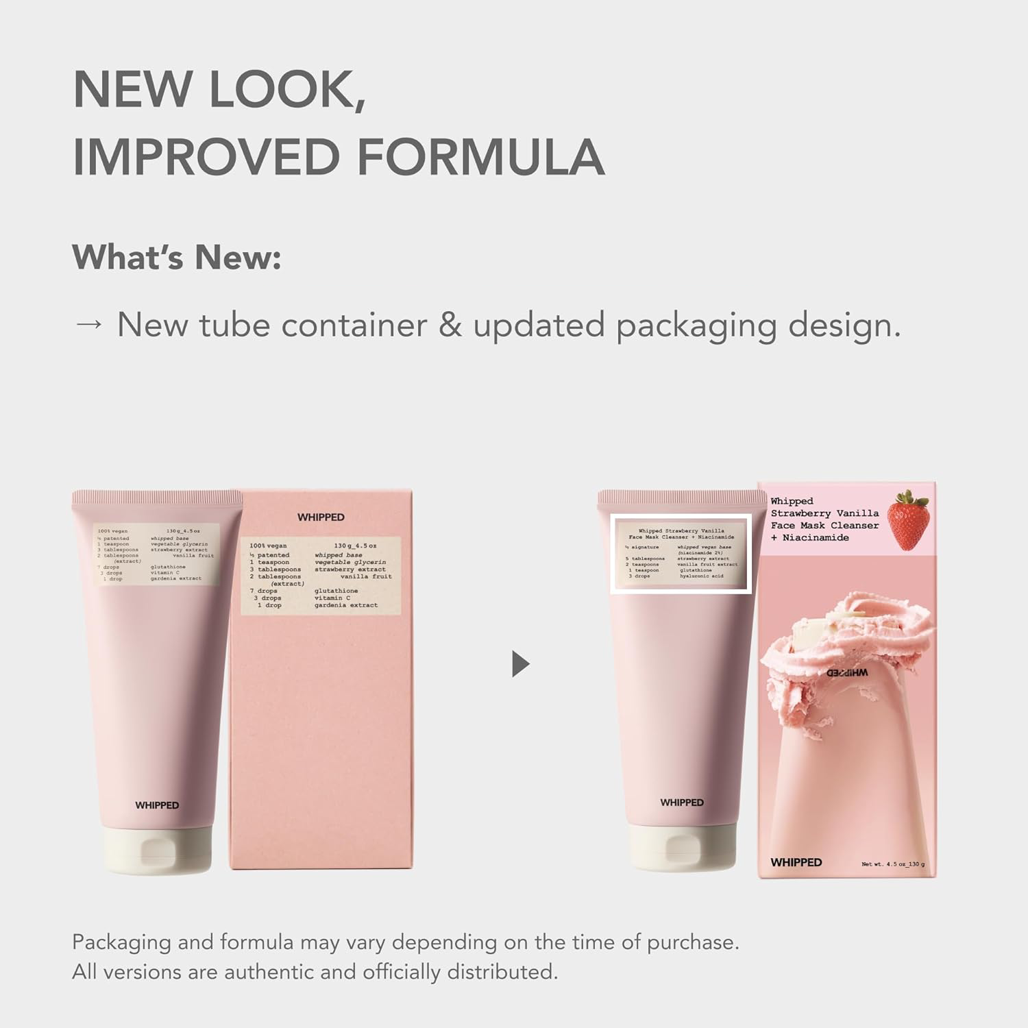 Whipped Strawberry Vanilla Face Mask Cleanser + Niacinamide 4.5 oz