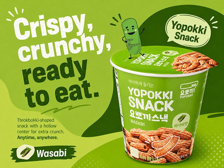 YoungPoong Yopokki Snack Wasabi Cup 1.8 oz.(50g) detail 2