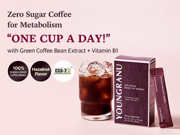 YOUNGRANU Black Cut Arabica 0.07 oz.(2g) x 14ea detail 1
