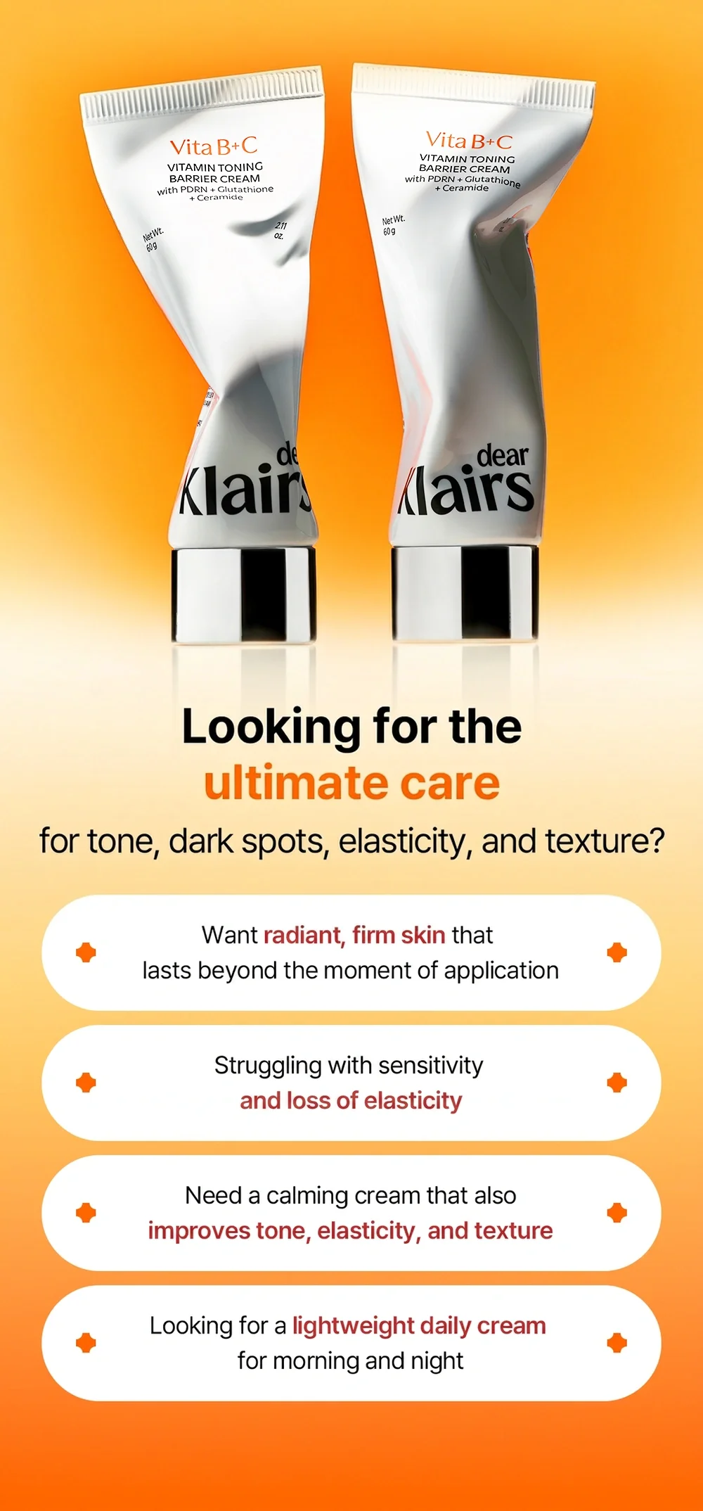 Dear Klairs Vitamin Toning Barrier Cream 2.11 oz.(60g) detail 4