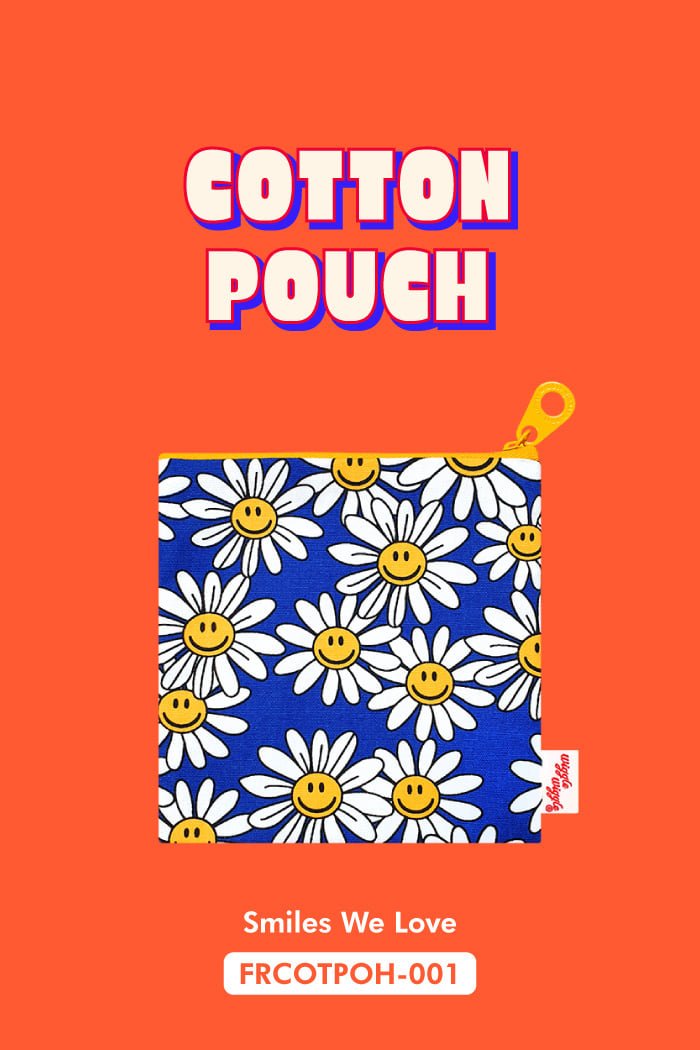 wiggle wiggle Cotton Pouch - Smile We Love detail 2
