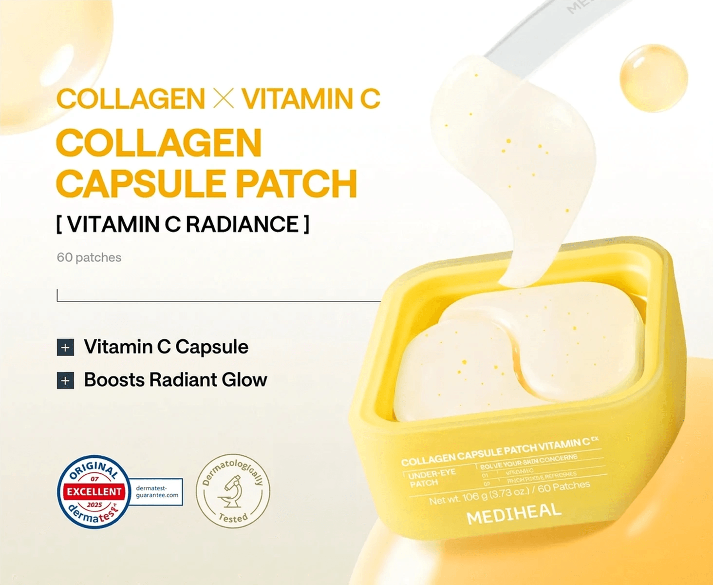 MEDIHEAL Collagen Capsule Patch Vitamin C EX Under-Eye Patch 60 Patches 3.73 fl. oz.(106g) detail 1