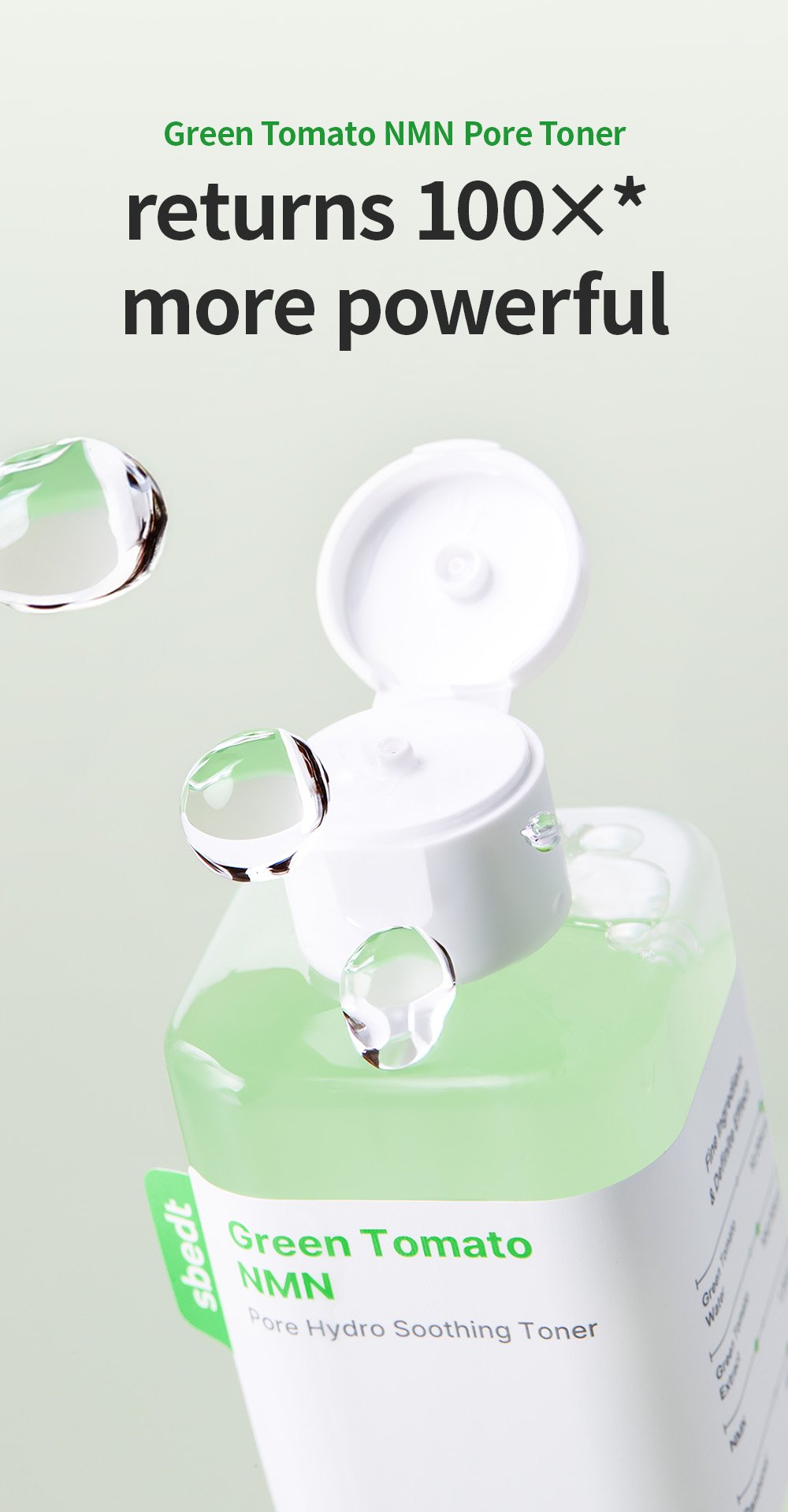 SUNGBOON EDITOR Green Tomato Nmn Pore Hydro Soothing Toner 12.34 fl. oz.(350g) detail 1