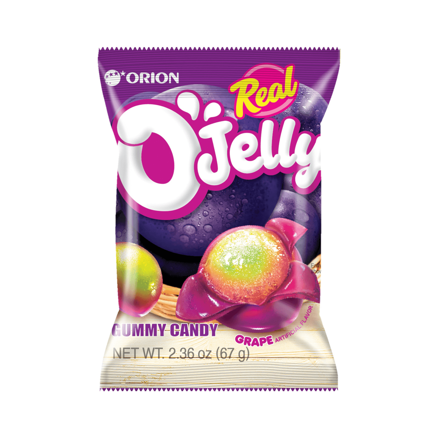 ORION Real O'jelly Gummy Candy Grape 2.36 oz.(67g) detail 3