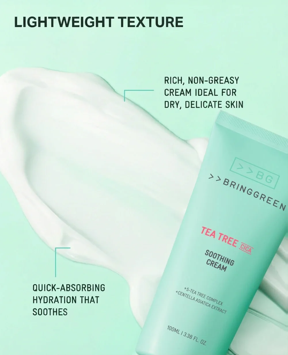 BRING GREEN Tea Tree Cica Soothing Cream Plus 3.38 fl. oz.(100ml) detail 4