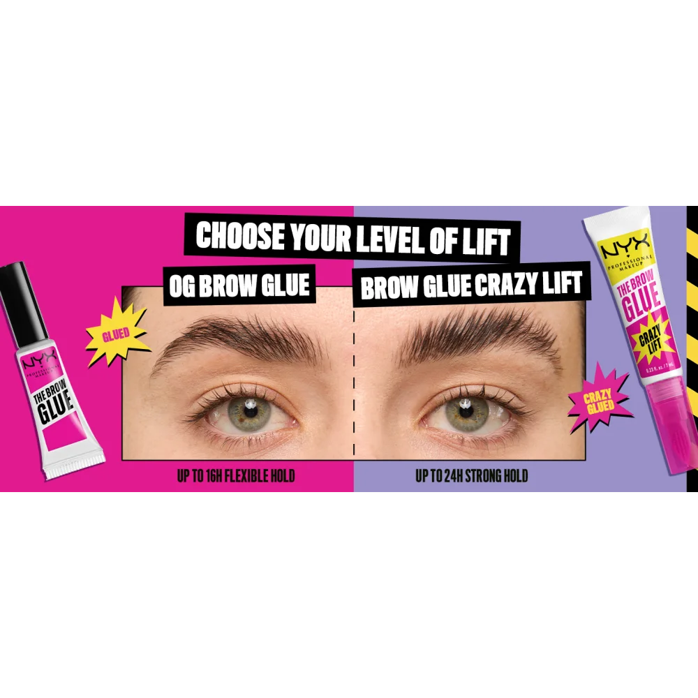 NYX Professional Makeup The Brow Glue- Brow Makeup The Brow Glue Crazy Lift, Clear 0.23 fl. oz.(7ml) detail 3