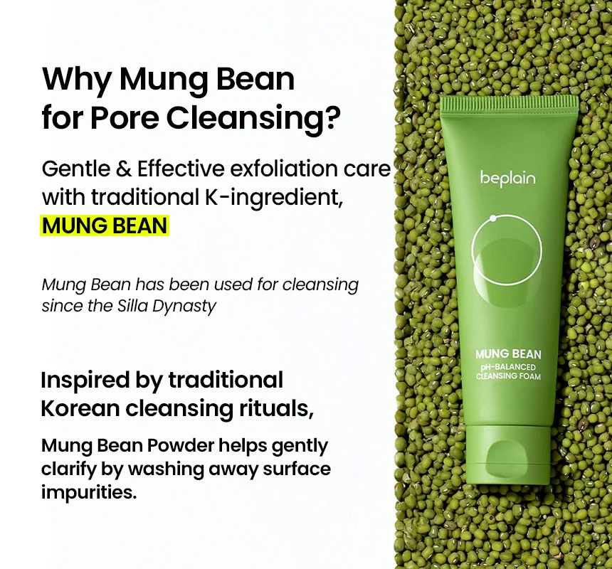 beplain Mung Bean pH-Balanced Cleansing Foam 5.41 fl. oz.(160ml) detail 2