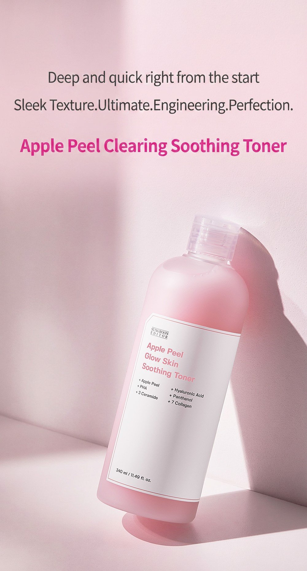 SUNGBOON EDITOR Apple Peel Glow Skin Soothing Toner 11.49 fl. oz.(340ml) detail 1