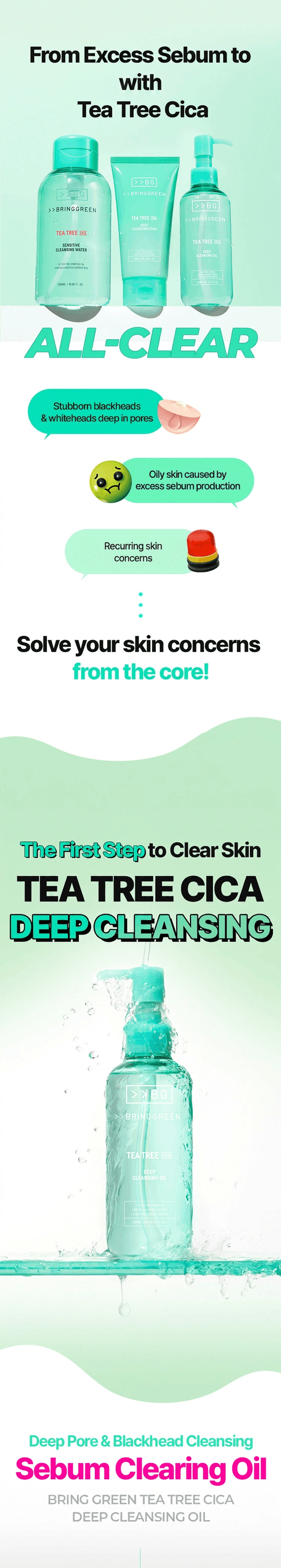 BRING GREEN Tea Tree Cica Deep Cleansing Oil 6.76 fl. oz.(200ml) detail 1