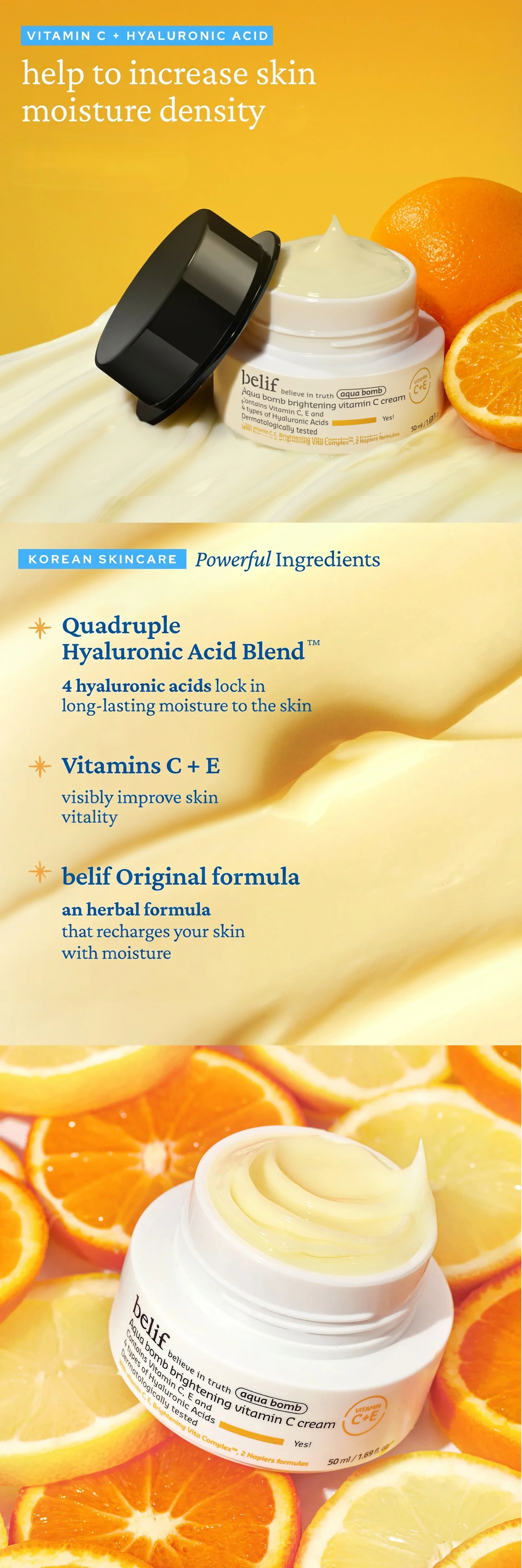 BELIF Aqua Bomb Brightening Vitamin C Cream 1.7 fl. oz.(50ml) detail 1