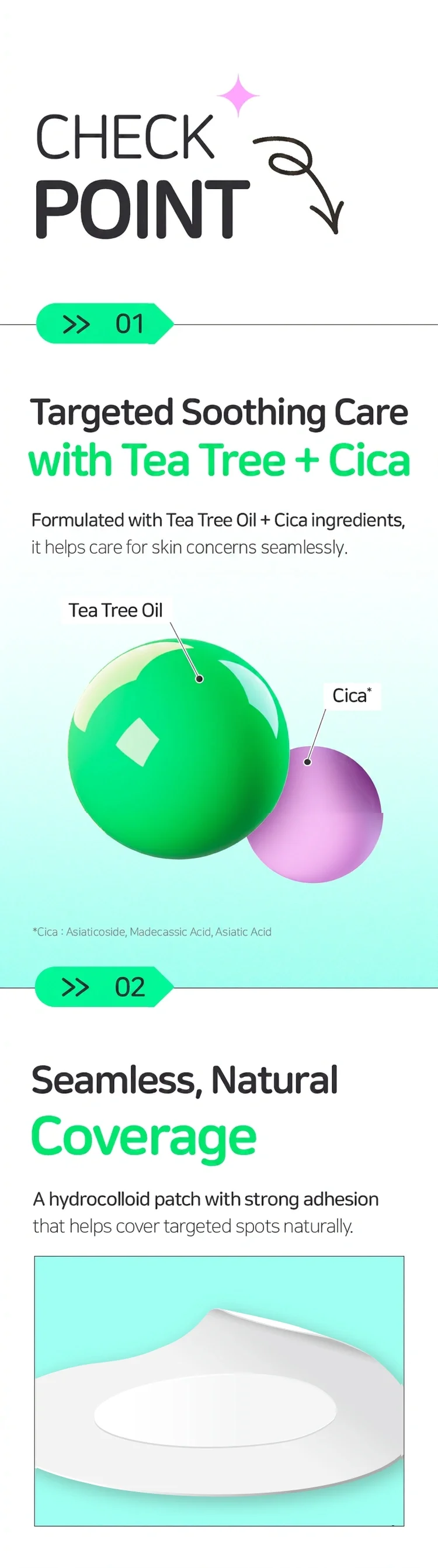 BRING GREEN Tea Tree Cica S.O.S Spot Patch (100ea) detail 2