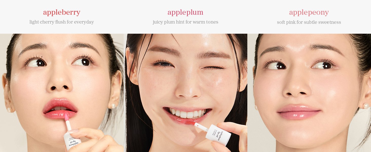 NOONI Apple Seed Lip Oil Set (appleberry & Applecherry) 0.12 fl. oz.(3.7ml) x 2ea detail 6