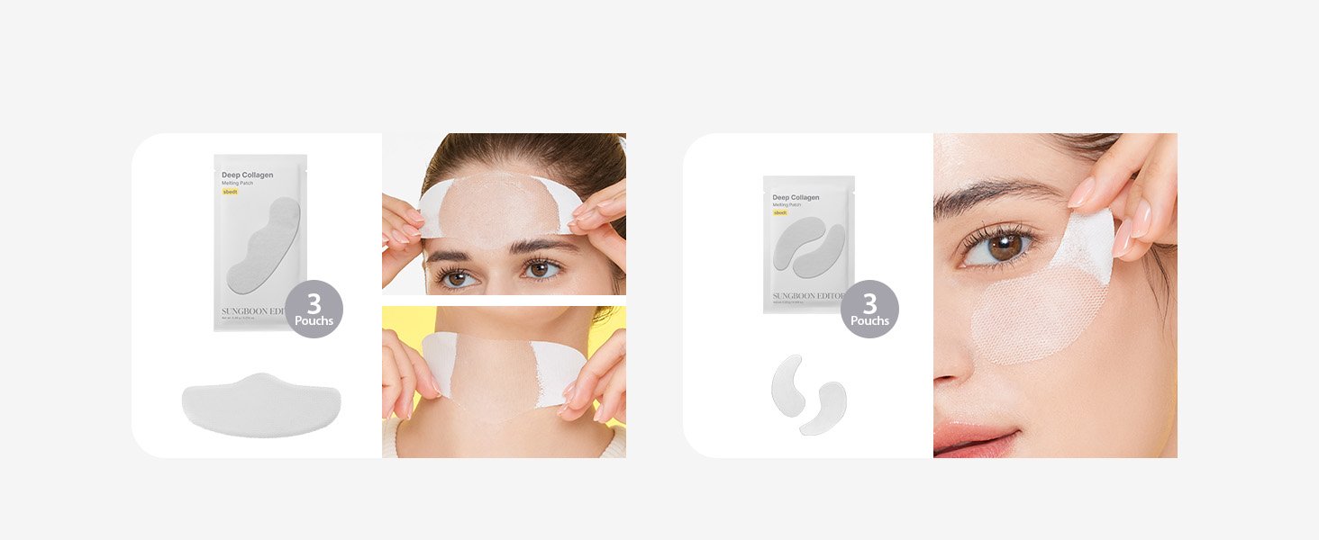 SUNGBOON EDITOR Deep Collagen Melting Patch 6 Patches (0.009 oz.(0.28g) x3 + 0.016 oz. (0.46) x3) detail 4