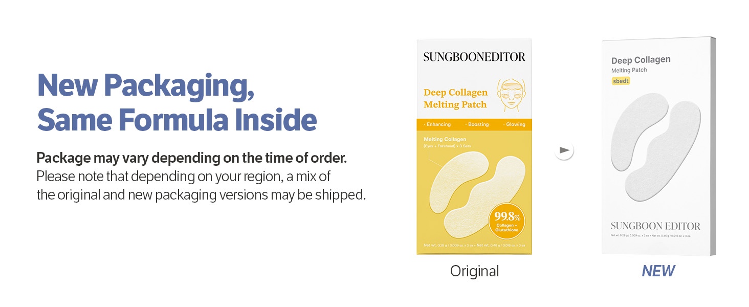 SUNGBOON EDITOR Deep Collagen Melting Patch 6ea 0.009 oz.(0.28g) x 3ea + 0.016 oz. (0.46 ) x 3ea